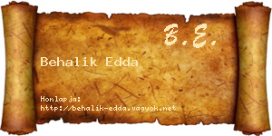 Behalik Edda névjegykártya